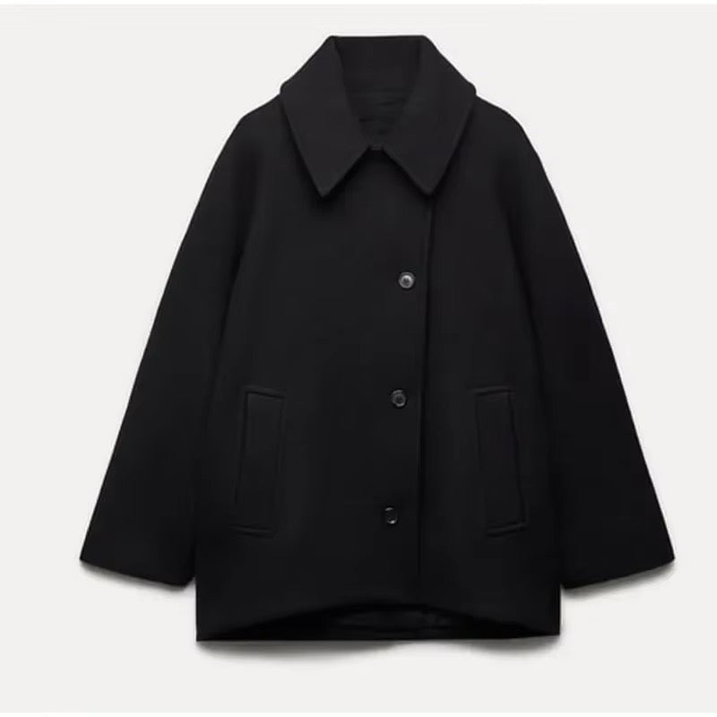 Eva | Diagonal Buttoned Coat