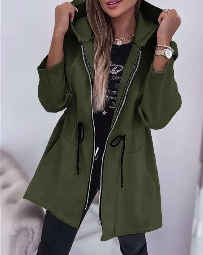 Cindy | Long Casual Zipper Jacket