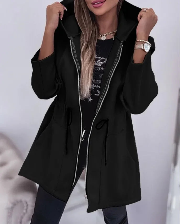 Cindy | Long Casual Zipper Jacket