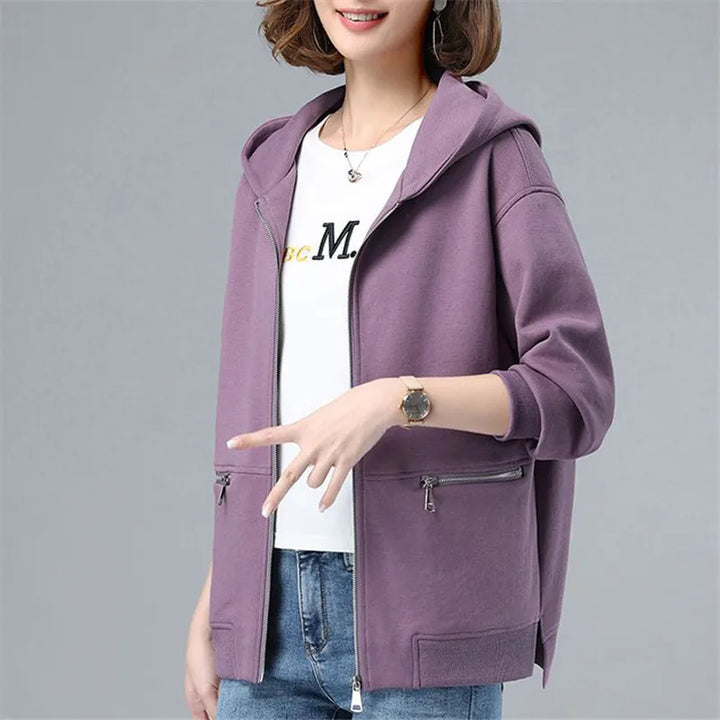 Carol | Trendy Hooded Zipper Jacket