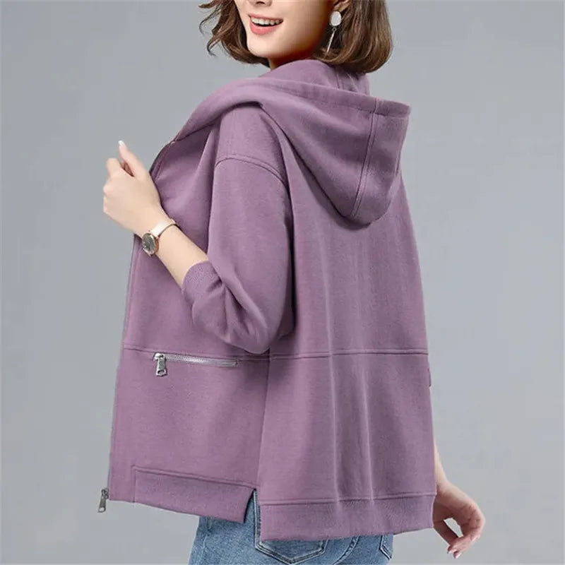 Carol | Trendy Hooded Zipper Jacket