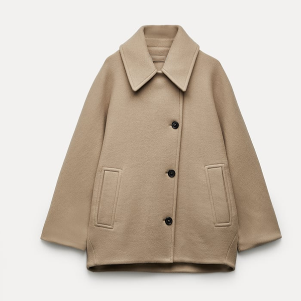 Eva | Diagonal Buttoned Coat