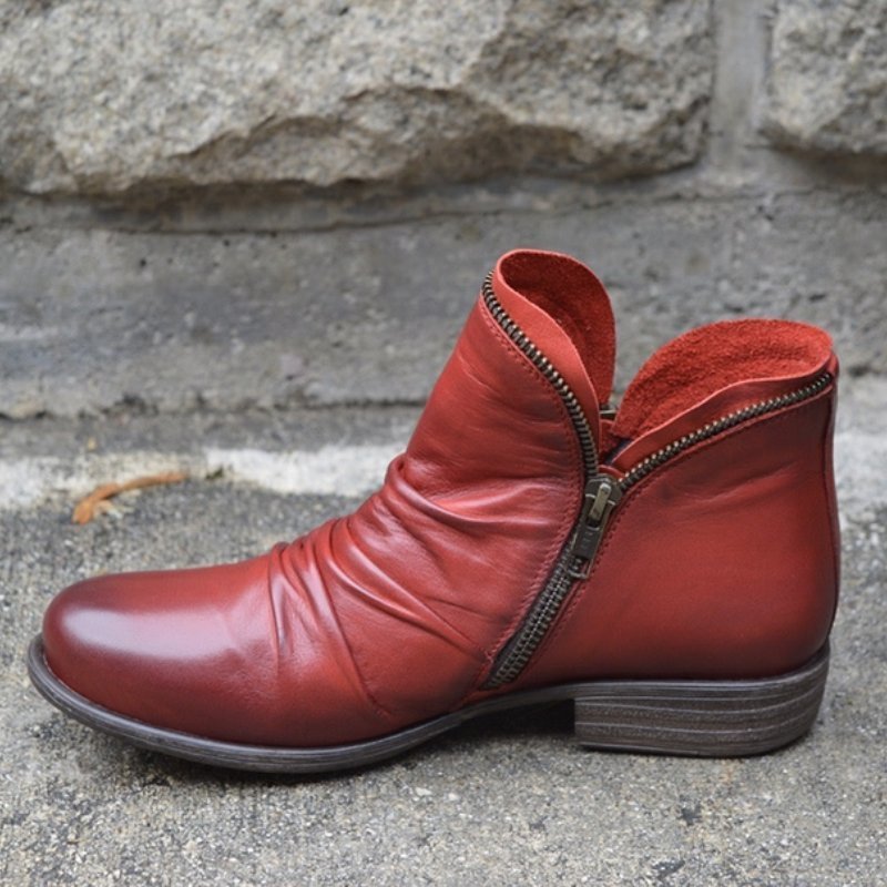 KENDRA | Leather boots with zip